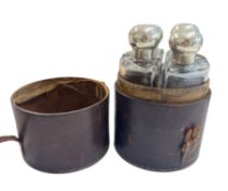 EDWARDIAN HALLMAKRED SILVER & GLASS TRAVEL PERFUME SET