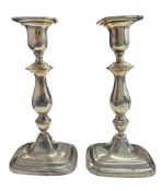 PAIR OF GEORGE V HALLMARKED SILVER ART DECO CANDLESTICKS