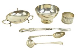 COLLECTION OF HALLMARKED SILVER PIECES INCLUDING CHRISTENING BOWL