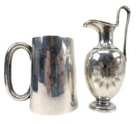 VICTORIAN HALLMARKED SILVER MINIATURE EWER & CHRISTENING TANKARD