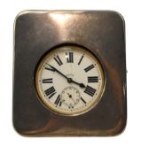 19TH CENTURY 8 DAY TRAVEL CLOCK IN A SILVER CLOCK CASE