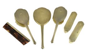 20TH CENTURY HALLMARKED SILVER 6 PIECE DRESSING TABLE SET