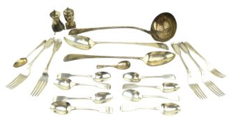 TWO 18TH CENTURY GEORGE III HALLMARKED SILVER SPOONS & OTHERS