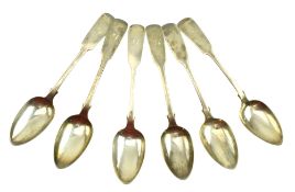 SET OF SIX SCOTTISH VICTORIAN 1855 HALLMARKED SILVER SPOONS