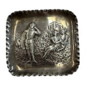 GEORGIAN HALLMARKED SILVER REPOUSSE TRINKET DISH