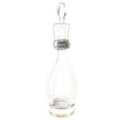 SILVER HALLMARKED WINE COASTER, DECANTER & LABEL