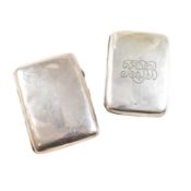 TWO EARLY 20TH CENTURY HALLMARKED SILVER CIGARETTE CASES