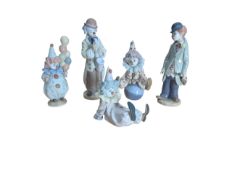 LLADRO - COLLECTION OF VINTAGE PORCELAIN CLOWN FIGURES