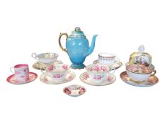 COLLECTION OF 20TH CENTURY CHINA TEA CUPS, SAUCERS, COFFEE POT AND MORE