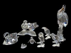 SWAROVSKI, AUSTRIAN - COLLECTION OF 20TH CENTURY CRYSTAL GLASS ANIMAL ORNAMENTS