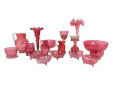 COLLECTION OF 19TH & 20TH CENTURY RUBY / CRANBERRY FLASH GLASS