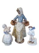 THREE LATE 20TH CENTURY VINTAGE PORCELAIN FIGURES