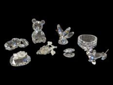 SWAROVSKY, AUSTRIA - COLLECTION OF VINTAGE 20TH CENTURY CRYSTAL GLASS ORNAMENTS