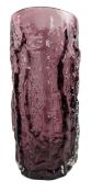 BAXTER FOR WHITEFRIARS - NO. 9691 - BARK EFFECT AUBERGINE VASE