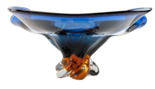 EGERMANN - LARGE BOHEMIAN ART GLASS CENTREPIECE BOWL