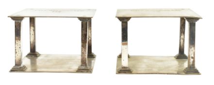PAIR OF EARLY 20TH CENTURY EDWARDIAN SCOTTISH WHITE METAL PLATED CAKE STANDS
