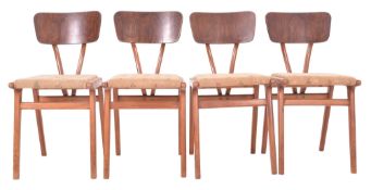 SET OF FOUR MID CENTURY TEAK AND BENTWOOD DINING CHAIRS