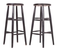 PAIR OF CONTEMPORARY BESPOKE-MADE BAR STOOLS