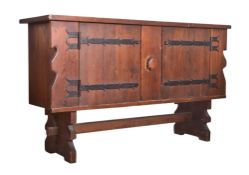 BRUTALIST 1950S MID CENTURY OAK SIDEBOARD IN THE STYLE OF CHARLES FLANDERS