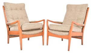 MANNER OF PARKER KNOLL - PAIR OF RETRO ARMCHAIRS