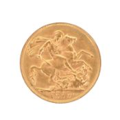 1909 EDWARD VII GOLD SOVEREIGN COIN