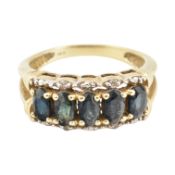 14CT GOLD SAPPHIRE & DIAMOND RING