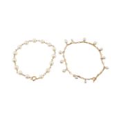 TWO 9CT GOLD & CULTURED PEARL BRACELETS