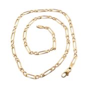 HALLMARKED 9CT GOLD FIGARO CHAIN LINK NECKLACE