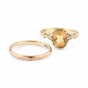 HALLMARKED 9CT GOLD RING & 9CT GOLD PASTE RING