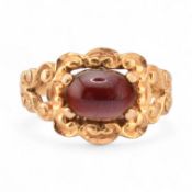 HALLMARKED 9CT GOLD & GARNET RING