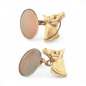 PAIR OF HALLMARKED 9CT GOLD NOVELTY CUFFLINKS