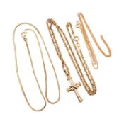 HALLMARKED 9CT GOLD PENDANT NECKALCE & TWO CHAINS