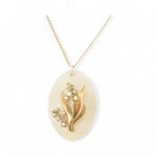 GOLD & MOTHER OF PEARL PENDANT NECKLACE