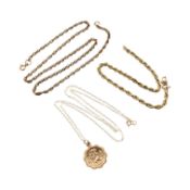 THREE 9CT GOLD CHAINS