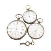COLLECTION OF SILVER POCKET WATCHES
