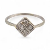 ART DECO WHITE GOLD & DIAMOND RING