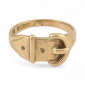 HALLMARKED 9CT GOLD BUCKLE RING