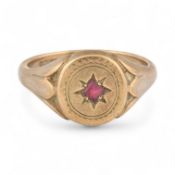 HALLMARKED 9CT GOLD GENTLEMANS SIGNET RING