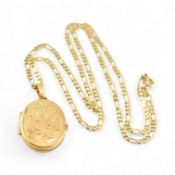 HALLMARKED 9CT GOLD LOCKET PENDANT NECKLACE