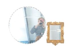 TWO 20TH CENTURY VINTAGE WALL HANGING MIRRORS