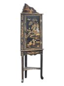 20TH CENTURY CHINOISERIES CORNER CABINET