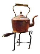 19TH CENTURY VICTORIAN BRASS TRIVET & COPPER KETTLE