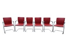 CONTEMPORARY MODERN DESIGN - SET OF 6 CANTILEVER STACKING CHAIRS