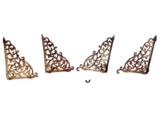 FOUR 19TH CENTURY VICTORIAN CAST IRON PIERCED WALL BRACKETS