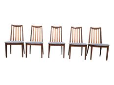 VICTOR B. WILKINS - G-PLAN - FRESCO - SET OF 5 TEAK WOOD DINING CHAIRS