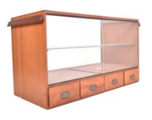 POTTERS SHOPFITTING - MID CENTURY TEAK AND GLASS SHOP CABINET