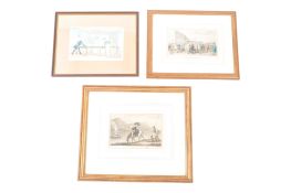 AFTER THOMAS ROWLANDSON - THREE 19TH CENTURY ENGRAVINGS
