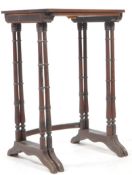 TWO EDWARDIAN MAHOGANY & SATINWOOD NESTING TABLES