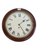 20TH CENTURY WOODEN CASED 24 HOURS STATION WALL CLOCK