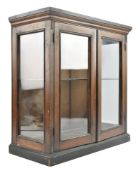 VINTAGE MID CENTURY TABLETOP MAHOGANY & GLASS SHELVED DESKTOP SHELVING UNIT